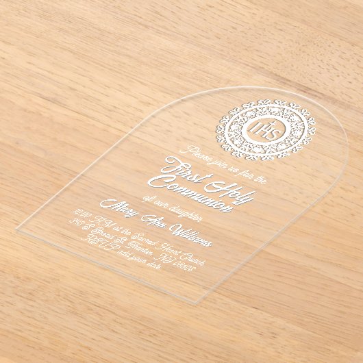 First Holy Communion Acrylic Invitations (Poser)