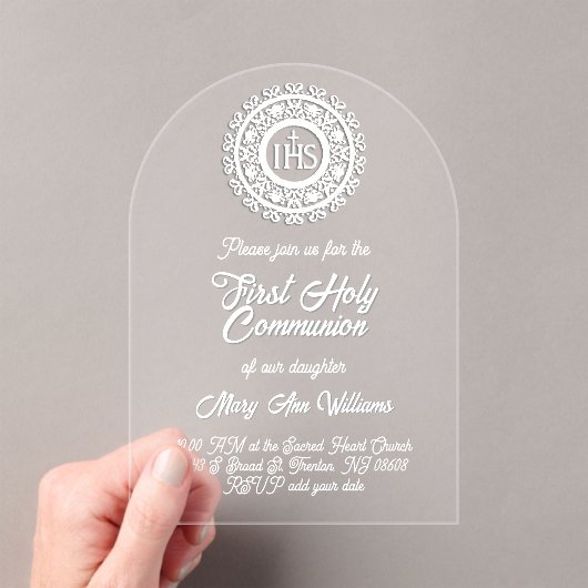 First Holy Communion Acrylic Invitations Acryl Uitnodigingen (Insitu (Draagbaar))
