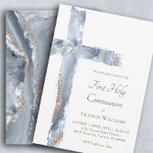 First Holy Communion blue agate Holy Cross Kaart