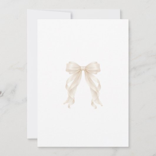 First Holy Communion Bow Pearls Invitation (Dos)