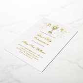 First Holy Communion catholic angels Eucharist Folie Uitnodiging (Gedraaid)