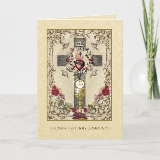 First Holy Communion Catholic Traditional Kaart (Voorkant)