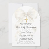 First Holy Communion Coquette Bow Girl Invitation (Devant)