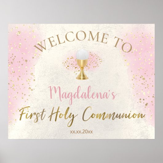 First Holy Communion girl welcome Poster (Voorkant)