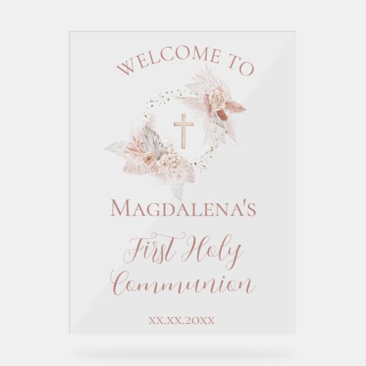  First Holy Communion girl welcome sign (Recto)