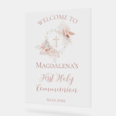  First Holy Communion girl welcome sign (Angle)