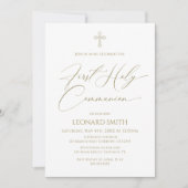 First Holy Communion gold Invitation (Devant)