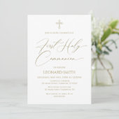 First Holy Communion gold Invitation (Debout devant)