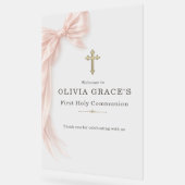 First Holy Communion Pink Bow Girl Welcome (Angle)