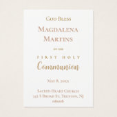 First Holy Communion remembrance card (Dos)