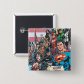 First Issue Justice League of America Vierkante Button 5,1 Cm (Voorkant /achterkant)