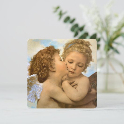 First Kiss (engeldetail) van Bouguereau (Staand voorkant)