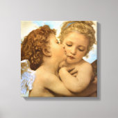 First Kiss (engeldetail) van Bouguereau Canvas Afdruk (Voorkant)