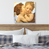 First Kiss (engeldetail) van Bouguereau Canvas Afdruk (Insitu (Slaapkamer))