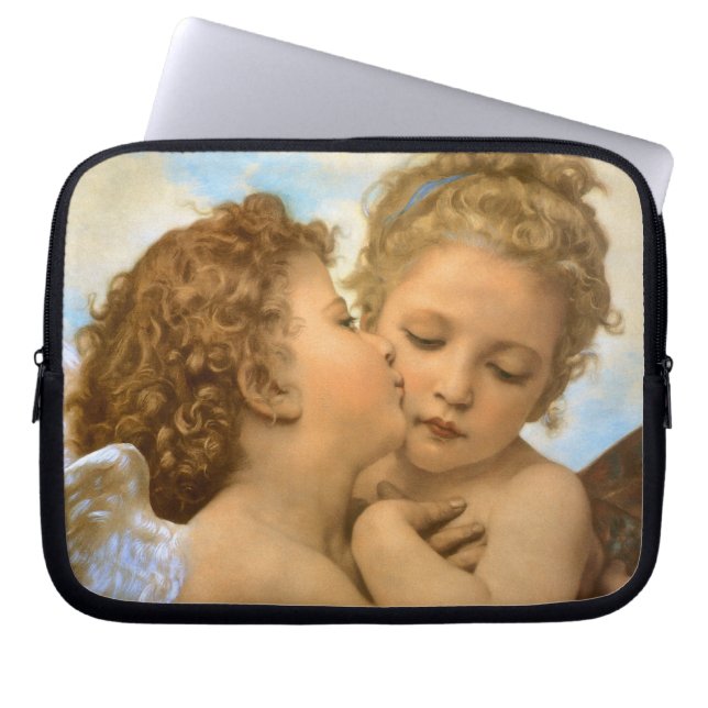 First Kiss (engeldetail) van Bouguereau Laptop Sleeve (Voorkant)