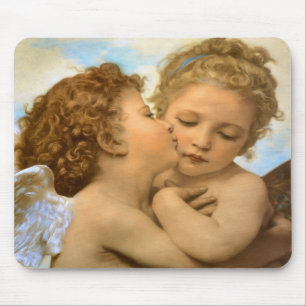 First Kiss (engeldetail) van Bouguereau Muismat