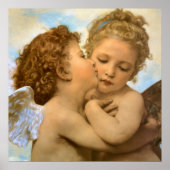 First Kiss (engeldetail) van Bouguereau Poster (Voorkant)