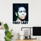 First Lady Michelle Obama Poster (Thuiskantoor)