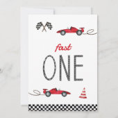 First Lap Race Car 1er Anniversaire Invitation (Dos)