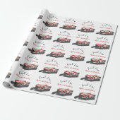 First Lap Race Car 1st Birthday  Cadeaupapier (Uitgerold)