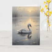 First Light Kin Swan Greeting Card Kaart (Gele Bloem)