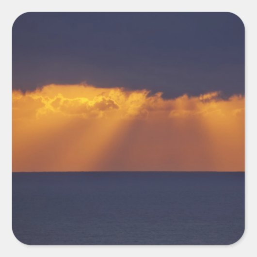 First Light over Tasman Zee, Australië Vierkante Sticker (Voorkant)