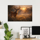 First Light | Whitetail Deer Art | Poster (Bureau à domicile)