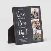 First Love Forever Hero Personalized 3 Foto Dad Fotoplaat (Voorkant)