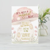 First Magical Mushroom Birthday Invitation (Debout devant)