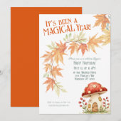 First Magical Mushroom Birthday Invitation (Devant / Derrière)
