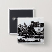 First Mail Coach, 1784 Vierkante Button 5,1 Cm (Voorkant /achterkant)