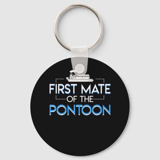 First Mate Pontoon Pontoon Boating Lover Sleutelhanger (Voorkant)