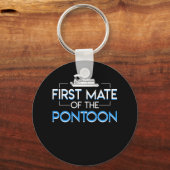 First Mate Pontoon Pontoon Boating Lover Sleutelhanger (Voorkant)