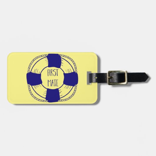 First Mate with Life Preserver Bagagelabel (Voorkant horizontaal)