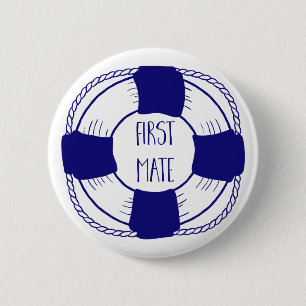 First Mate with Life Preserver Ronde Button 5,7 Cm