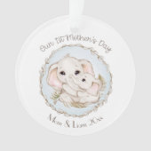 First Moederdag Boy Elephant Personalized Ornament (voorkant)