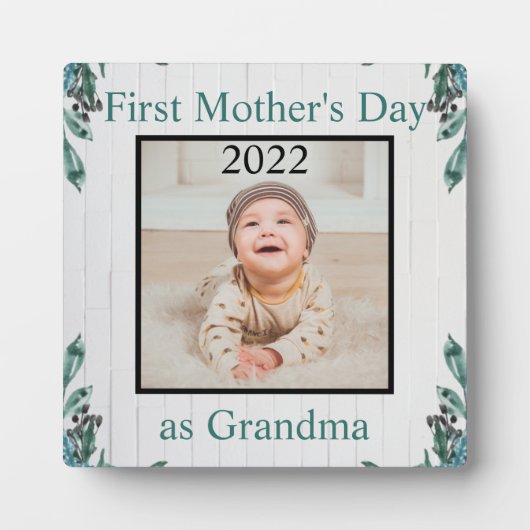 First Moederdag Grandma Custom Photo Plaque Fotoplaat (Voorkant)