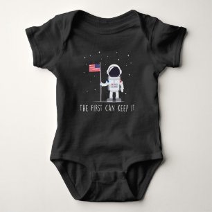 First Moon landing Spaceman America Flag Astronaut Romper