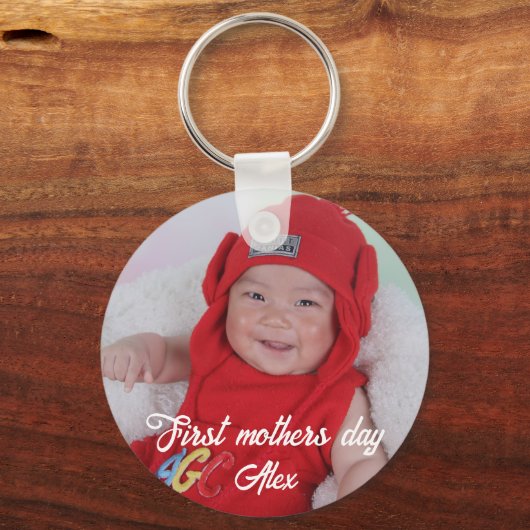 First mother's day custom photo  sleutelhanger (Achterkant)