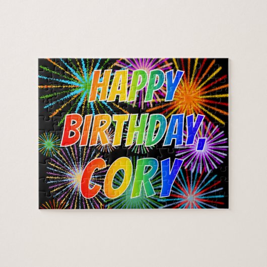 First Name "CORY", Fun "HAPPY BIRTHDAY" Legpuzzel (Horizontaal)