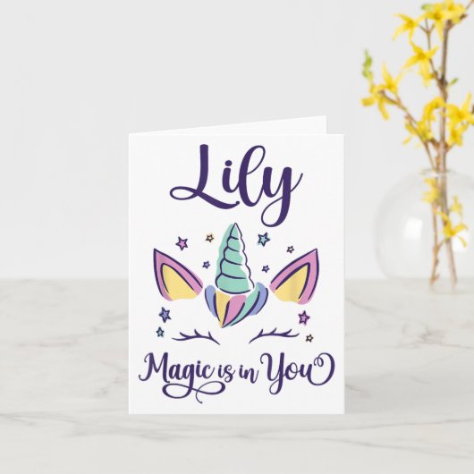 First Name Lily D Lily  Kaart (Gele Bloem)