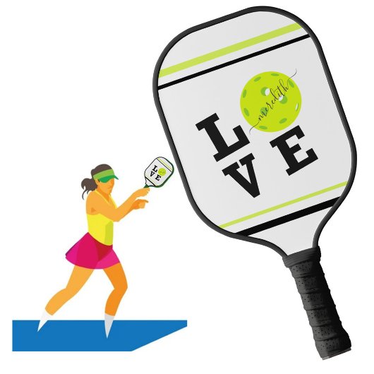 First Name of Love Pickleball Script Paddle