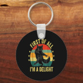 First Of All I’m A Delight Roaring Cat Funny Sarca Sleutelhanger (Voorkant)