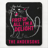 First Of All I'm A Delight Roaring Black Cat Muismat (Voorkant)