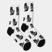 First Of All I'm A Delight Roaring Black Cat Sokken (Rechts)