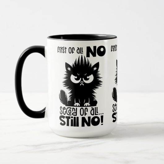 First Of All, No Funny Cat Lover Gift Mok (Links)
