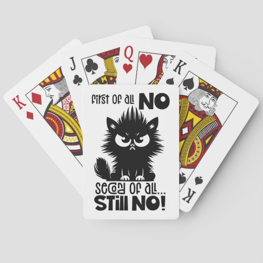 First Of All, No Funny Cat Lover Gift Pokerkaarten (Achterkant)