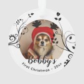 First Puppy Christmas Black Folig Nom du chien Pho (dos)