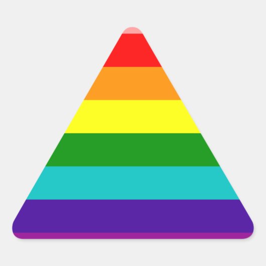 First Rainbow Gay Pride Flag Driehoek Sticker (Voorkant)