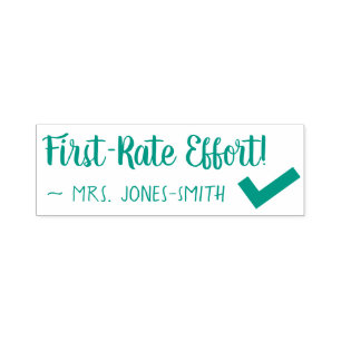 "First-rate inspanning!" + Rubber Stempel van Tuto